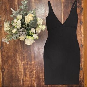 DSQUARED2 Black Deep V Front & Back Bodycon Dress S